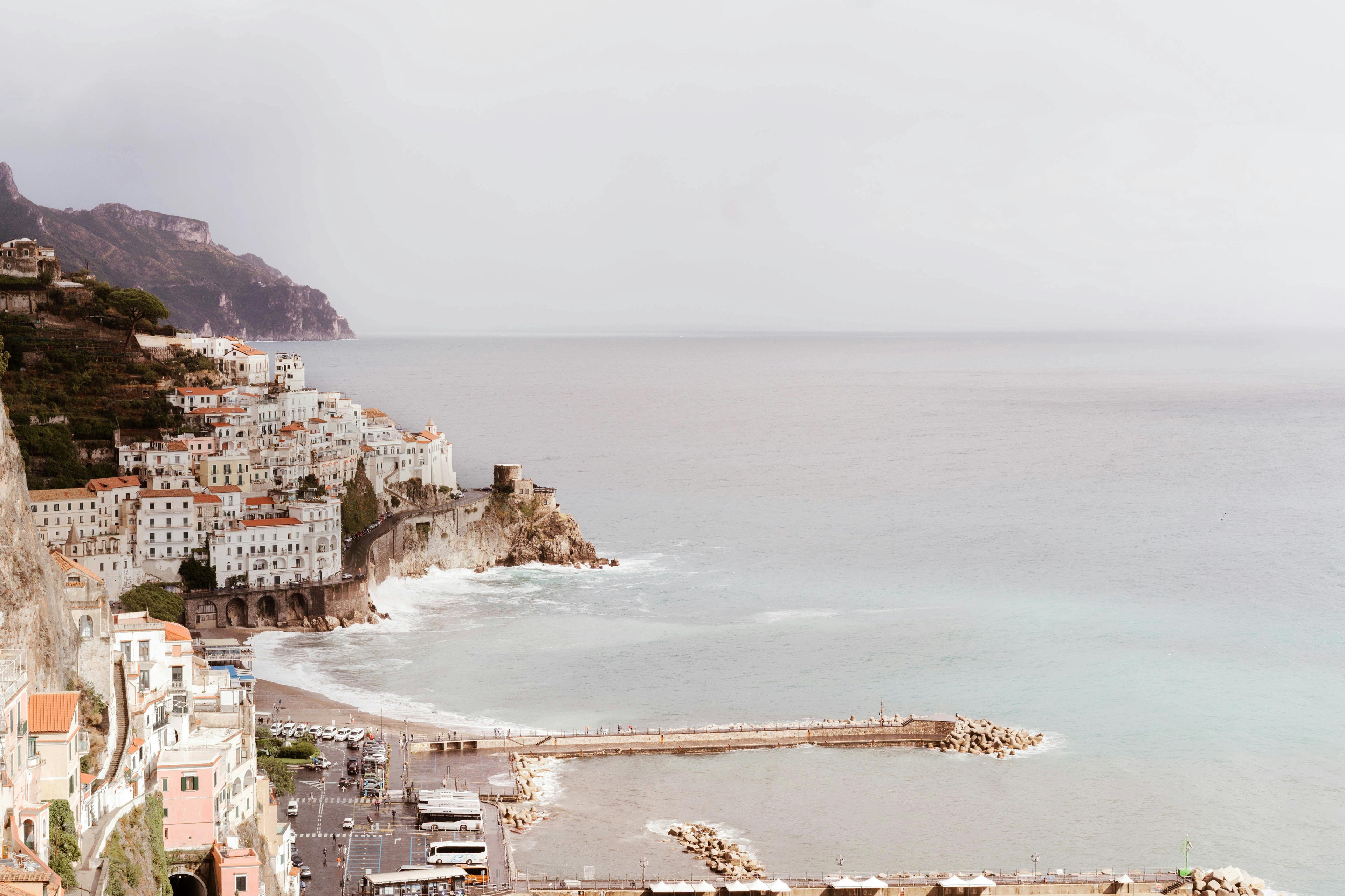 A view of Amalfi coast in the winter